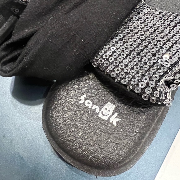 Sanuk Sling - Black Sequin Slides - Picture 8 of 10